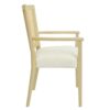 Mid Century Modern Arm Dining Chair (Set of 2) With Rattan Backrest - Beige / Natural Ash - Image 6
