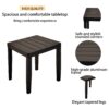 3 Piece Outdoor Patio Lounge Set, 2 Chaise & 1 End Table With Modern Tapered Feet, Pneumatic Adjustable Backrest, Wheels, Sunbrella Cushion - Ember Black / Blue - Image 6