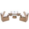 10 Piece Outdoor Sectional Half Round Patio Rattan Sofa Set, Wicker Conversation Furniture Set For Free Combination - White - Image 17