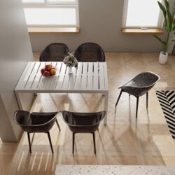 2 Piece Durable Single Chair With Mesh Hollow Out Design - Warm Gray