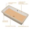 28 X 14" Modern European Inspired Ceramic Rectangular Undermount Bathroom Sink With Overflow In - White - Image 9