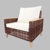 High Footed Rattan Terrace Furniture Set With Cushions, 5 Pieces, 7 Seats, Cotton And Rattan - White - Image 10