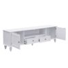 Modern TV Stand For TVs Up To 80", Entertainment Center With Open Compartment, TV Storage Cabinet With 2 Drawers, 2 Cabinets And 5 Solid Legs For Living Room - White - Image 8