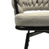 28" Bar Chair Linen Woven Bar Stool (Set of 2) Upholstered With Legs, 360 Swivel, Counter Arm Chairs With Back Footrest - Gray - Image 15