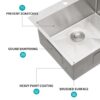 Stainless Steel Drop In Kitchen Sink 25" Topmount 16 Gauge R10 Deep Single Bowl - Black / Gray - Image 8