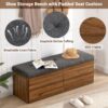 Shoe Storage Bench Entryway Shoe Cabinet Storage Ottoman With Padded Seat Cushion And Double Doors For Entryway, Hallway And Bedroom - Dark Gray - Image 9