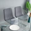 Modern Simple Light Luxury Dining Chair With Metal Legs For Home And Bedroom, (Set of 2) - Dark Gray - Image 4