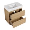 Modern Bathroom Vanity With Single Sink And Double Drawer, Freestanding Engineered Wood Cabinet - Oak - Image 18