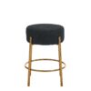Round Bar Stools (Set of 2), Contemporary Upholstered Dining Stools For Kitchens, Coffee Shops And Bar Stores - Black / Gold - Image 12