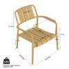 3 Piece Indoor / Outdoor Leisure Table And Chair Set (2 Chairs And 1 Coffee Table), UV Resistant, Waterproof And Durable - Brick Yellow - Image 3