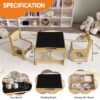 3 In 1 Kids Study Table & Chairs Set Multi Functional Activity Table With Detachable Blackboard Top - Natural Wood - Image 19