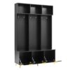 Modern Large Storage Hall Tree With Bench, Luxurious Coat Rack With 6 Hooks And Legs For Entryway, Living Room - Black / Gold - Image 12