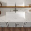 28 X 14" Modern European Inspired Ceramic Rectangular Undermount Bathroom Sink With Overflow In - White - Image 4