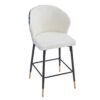 Modern Jacquard Counter Height Bar Stools (Set of 2) With Metal Footrest - White - Image 8