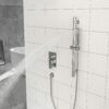 Modern Shower System With Adjustable Slide Bar, Stainless Steel And Brass Construction - Brushed Nickel - Image 5