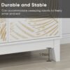 Vintage Carved Buffet Cabinet With Adjustable Shelves, Wooden Decorative Sideboard - White - Image 13