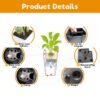 Faux Rattan Tall Planters Set With Water Level Monitor And Automatic Watering, Polypropylene - Black / Gray - Image 6