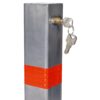 Steel Parking Bollard Pole Barrier With Lock ,Square Design - Gray - Image 5
