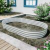 Heavy Duty, Galvanized Raised Garden Bed Kit For Vegetables Flowers & Herbs Rust Resistant - Silver - Image 6