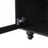 Farmhouse TV Stand With Solid Wood Gourd Shaped Legs For TVs Up To 70", Entertainment Center With Bookshelves & Tempered Glass Doors, Media Console With Adjustable Shelves, Living Room - Black / Natural - Image 20
