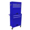6 Drawer Lockable Tool Cabinet On Wheelsб Steel Rolling Tool Chest With Detachable Toolbox, 2 In 1 Garage Workshop Storage Organizer With 4 Universal Casters - Blue - Image 11