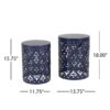 Modern Iron Cut Design End Table (Set of 2) - Navy Blue - Image 3