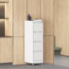 4 Drawer Metal Locking Vertical File Cabinet With Wheels Heavy Duty Lockable Storage For Home & Office - Brushed Nickel - Image 11