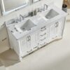 Freestanding Double Bathroom Vanity With Extra Black Handles - White - Image 4
