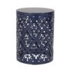 Modern Iron Cut Design End Table (Set of 2) - Navy Blue - Image 7