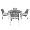 Outdoor 5 Piece Aluminum Dining Set With Cushion - Golden Gauze - Image 3