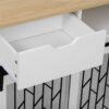 Modern Style 2 In 1 Pet Friendly Dog Crate Kitchen Island End Table Metal Pine - Natural / White - Image 10