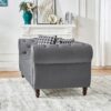 Chesterfield Velvet Upholstery Fabric Sofa With Roll Armrest & Nailhead, 3 And 2 Seater - Gray - Image 13