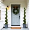 Artificial Outdoor UV Resistant Plastic Boxwood Topiary Spiral Tree (Set of 2) - Green - Image 8