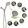 Multi Function Adjustable Hand Shower 7 Function Hand Shower, Wall Mounted - Brushed Nickel - Image 4