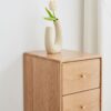 Free-Standing Corner Storage Cabinet For Living Room, Three Drawers - Solid Oak - Image 5