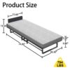 Modern Metal Folding Bed Frame With Foam Mattress, Easy Storage & Mobility - Black - Image 3
