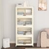4 Tier Plastic Storage Bins With Lids, 230Qt Capacity, Stackable And Collapsible With Wheels - Cream White - Image 14