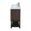 Modern Freestanding 36" Bathroom Vanity With Ceramic Sink, Hot And Cold Faucet, 2 Door Cabinet & Open Iron Shelf - Walnut - Image 10