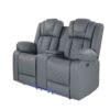 Raize - 3 Piece Power Living Room Set With Storage Console And Cup Holders - Gray - Image 14