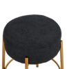 Round Bar Stools (Set of 2), Contemporary Upholstered Dining Stools For Kitchens, Coffee Shops And Bar Stores - Black / Gold - Image 14