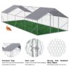 Outdoor Chicken Coop Metal Big Space - Silver Gray - Image 7