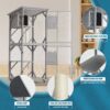 Large Cat House Outdoor Catio Cat Enclosures On Wheels, Kitty House With Upgraded Resting Box Waterproof Roof - Gray - Image 6