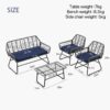 Elegant Wicker Patio Furniture Set With Glass Table And Removable Cushion For Easy Cleaning - Blue - Image 3