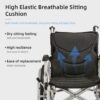 Innovative 6 Wheel Transport Wheelchair Lightweight Foldable Design With Dual Brakes Breathable Seat Anti Backflip Safety Perfect - Black / Silver - Image 6