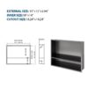19" X 15" Stainless Steel Shower Niche Double Shelf With Rust Resistance - Gunmetal Black - Image 3