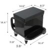 Rolling Creeper Garage Seat With 3 Built In Drawers, Rolling Tool Chest For Shop Or Garage - Black - Image 6