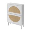 2 Door Shoe Rack, Rattan, Double Layer, Suitable For Living Room, Hallway - White - Image 10