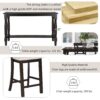 6 Piece Counter Height Dining Table Set With Shelf, 4 Chairs And Bench - Espresso - Image 6