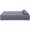 2 In 1 Convertible Sofa Bed, Full Size Folding Loveseat Couch With Soft Teddy Fabric, Floor Sofa Mattress With 2 Pillows, Space Saving Futon For Small Living Room, Dorm - Gray - Image 13