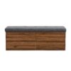 Shoe Storage Bench Entryway Shoe Cabinet Storage Ottoman With Padded Seat Cushion And Double Doors For Entryway, Hallway And Bedroom - Dark Gray - Image 13